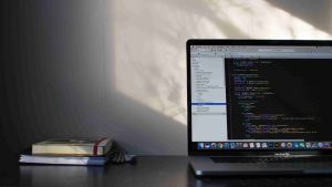 Laptop with some code on screen