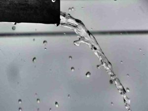 Water running out of a pipe